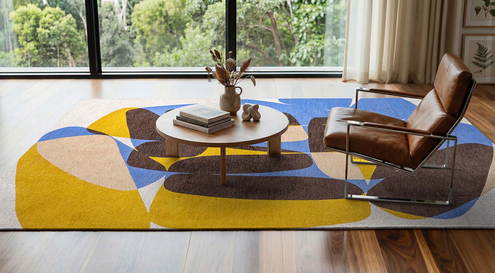 Louis De Poortere rug Gallery 2085 Stones Sunny Blue interior 2