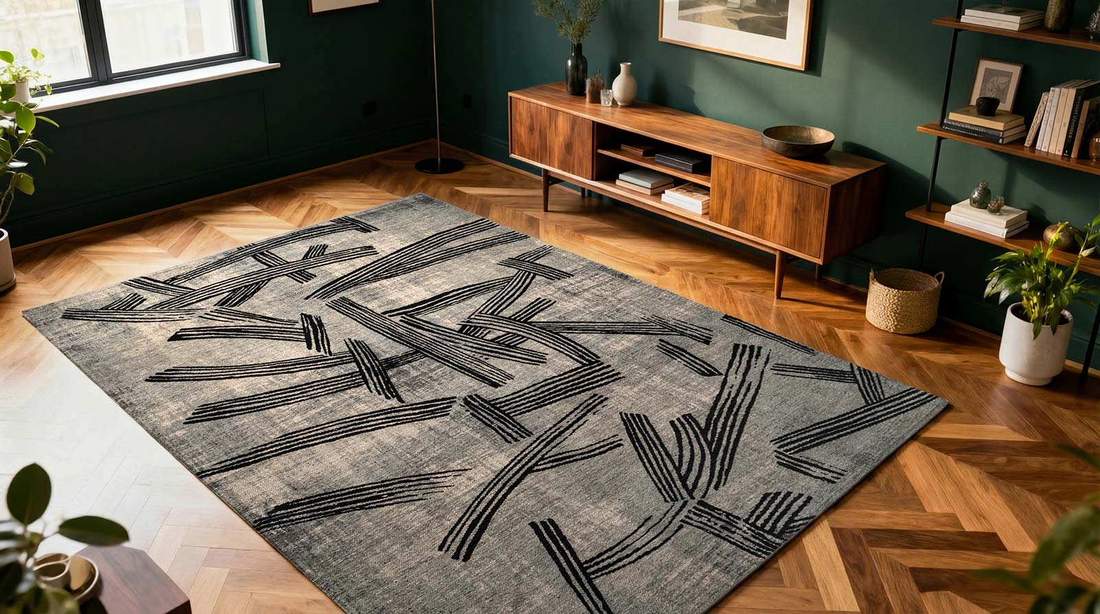 Louis De Poortere rug Meditation 2066 Kanji Darkstreet interior 2